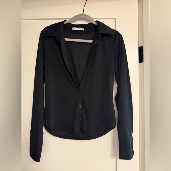 Abercrombie & Fitch Tops - Medium Abercrombie Black Semi Sheer Button Down